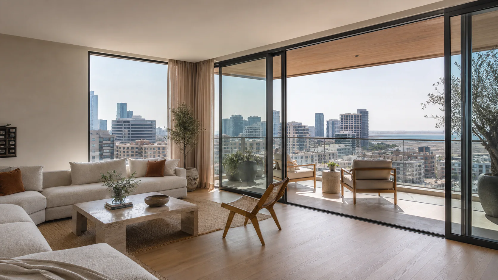 Light-filled Dubai apartment with floor-to-ceiling glazing, a usable balcony and elevated city outlook